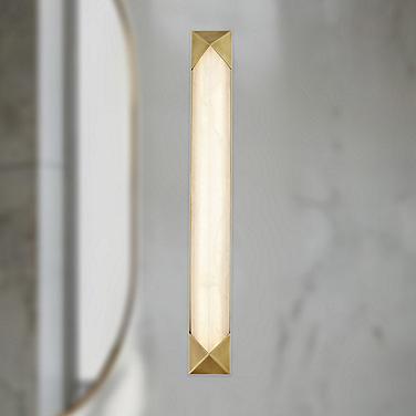 Caesar 25" High Vintage Brass LED Wall Sconce