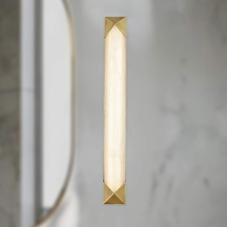 Image 1 Caesar 25" High Vintage Brass LED Wall Sconce