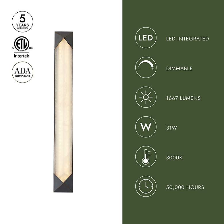 Image 6 Caesar 25" High Vintage Brass LED Wall Sconce more views