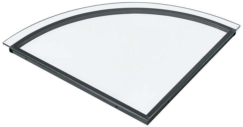 Image Caesar 27 1/2" Wide Black Clear Glass Corner Unit for Desks