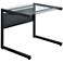 Caesar 33 1/2" Wide Black Metal Clear Glass Rectangular Desk