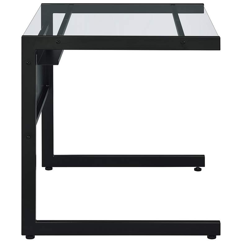 Image 3 Caesar 33 1/2" Wide Black Metal Clear Glass Rectangular Desk more views