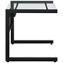 3_Caesar 33 1/2" Wide Black Metal Clear Glass Rectangular Desk more views