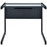 4_Caesar 33 1/2" Wide Black Metal Clear Glass Rectangular Desk more views