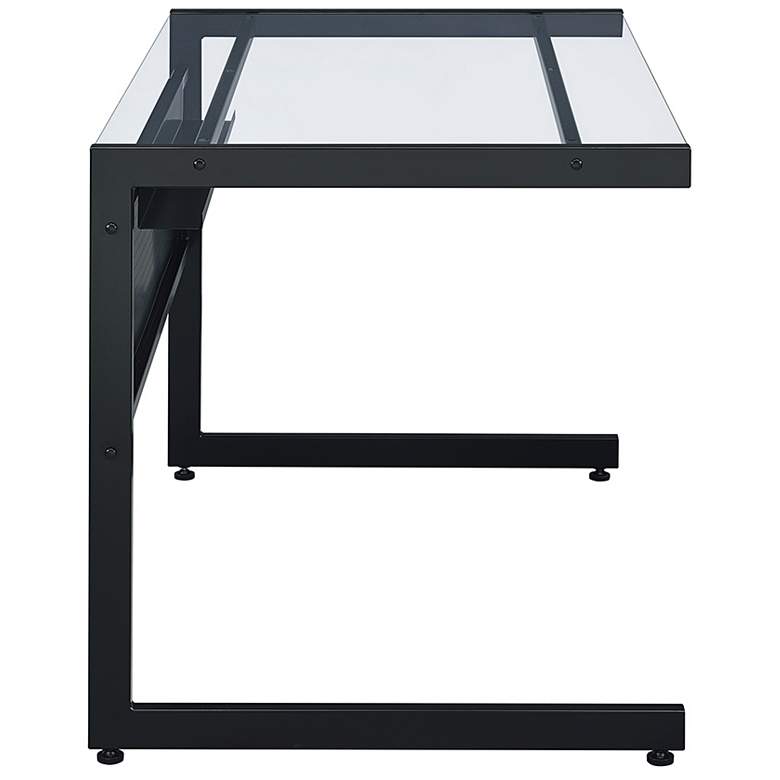 Image 3 Caesar 49 1/2" Wide Black Metal Clear Glass Rectangular Desk more views