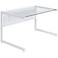 Caesar 49 1/2" Wide White Metal Clear Glass Rectangular Desk