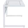 2_Caesar 49 1/2" Wide White Metal Clear Glass Rectangular Desk more views