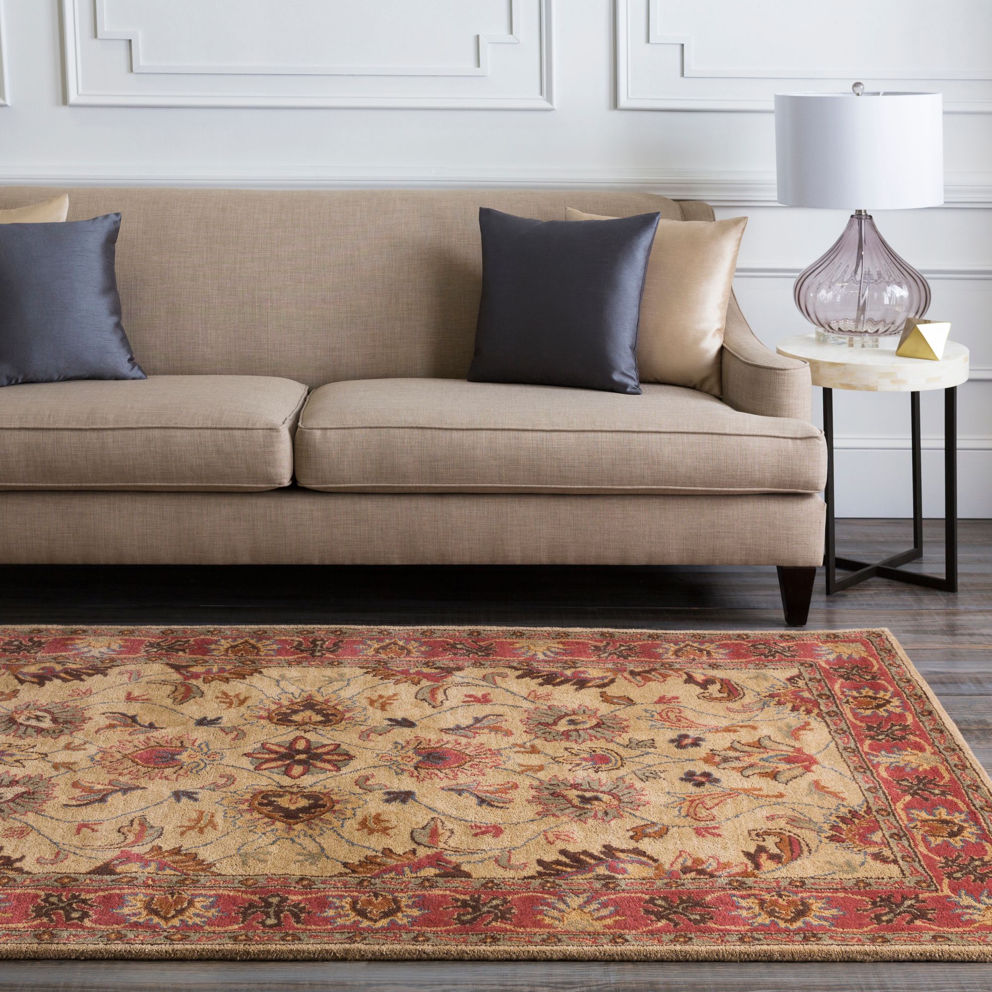 Thumbnail1 of Caesar CAE-1001 7'6"x9'6" Camel and Burnt Orange Rug