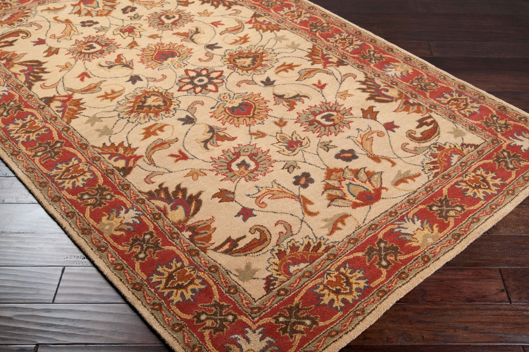 Thumbnail3 of Caesar CAE-1001 7'6"x9'6" Camel and Burnt Orange Rug more views