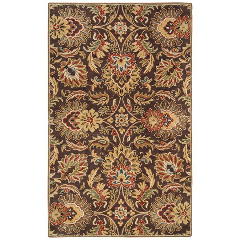 Image 2 Caesar CAE-1028 5'x8' Dark Brown and Garnet Area Rug