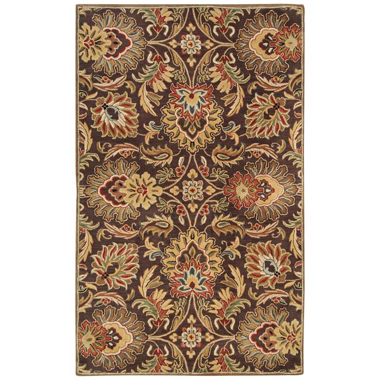 Image 2 Caesar CAE-1028 5&#39;x8&#39; Dark Brown and Garnet Area Rug