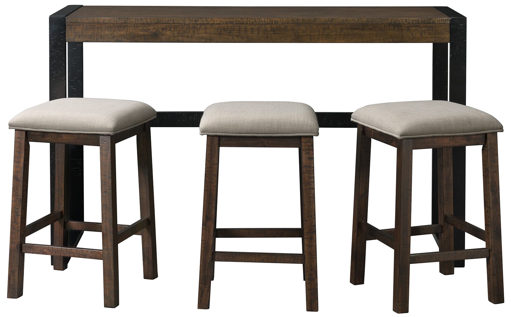 Image 2 Caesar Walnut Wood 4-Piece Occasional Table and Stool Set more views