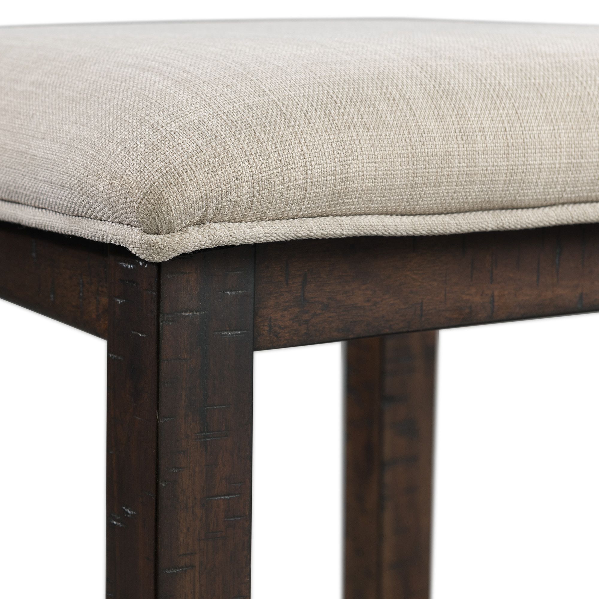 Caesar Walnut Wood 4-Piece Occasional Table and Stool Set