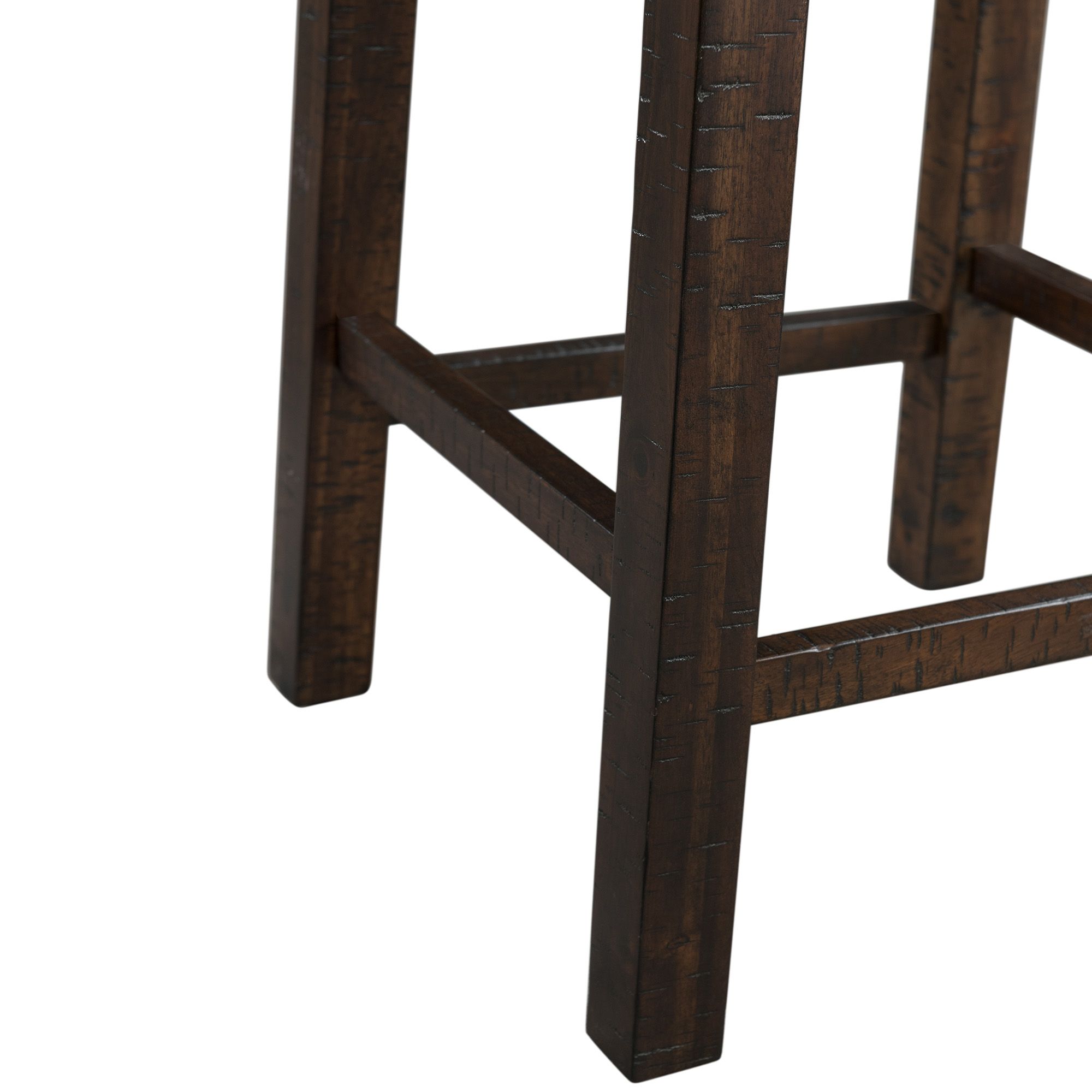 Caesar Walnut Wood 4-Piece Occasional Table and Stool Set