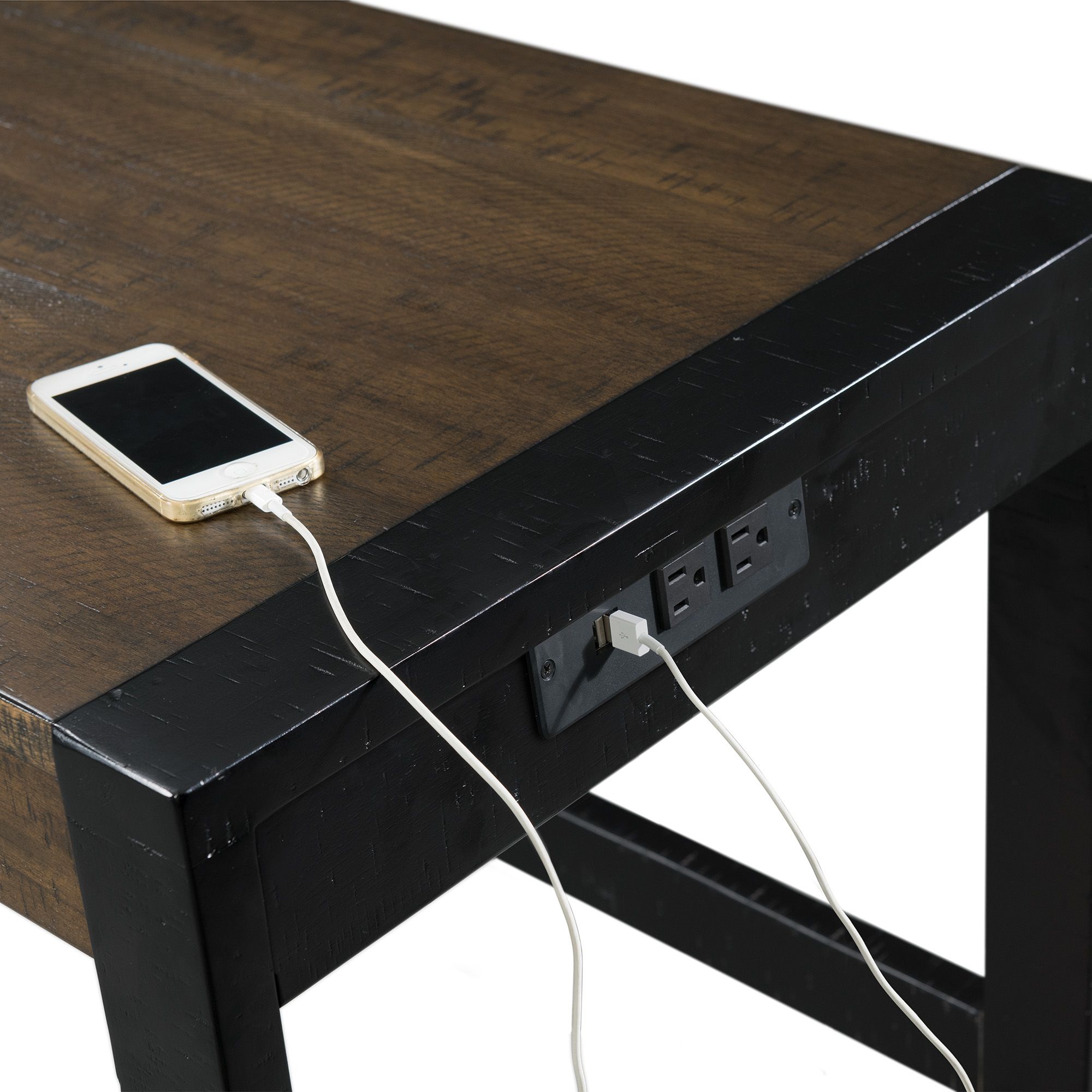 Caesar Walnut Wood 4-Piece Occasional Table and Stool Set