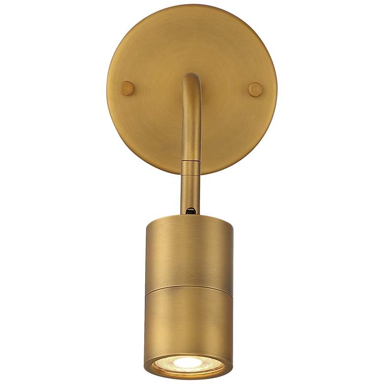 Image 5 Cafe 2 1/2" Wide Brushed Brass LED Wall/Ceiling Spotlight more views