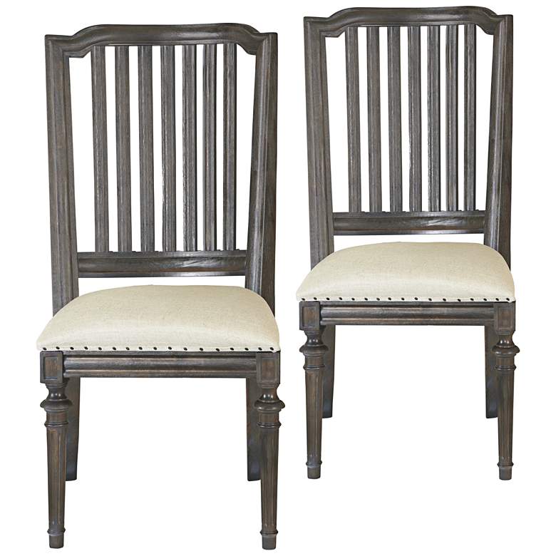 Image 1 Cafe Artisan Sand Fabric and Studio Accent Chairs Set of 2