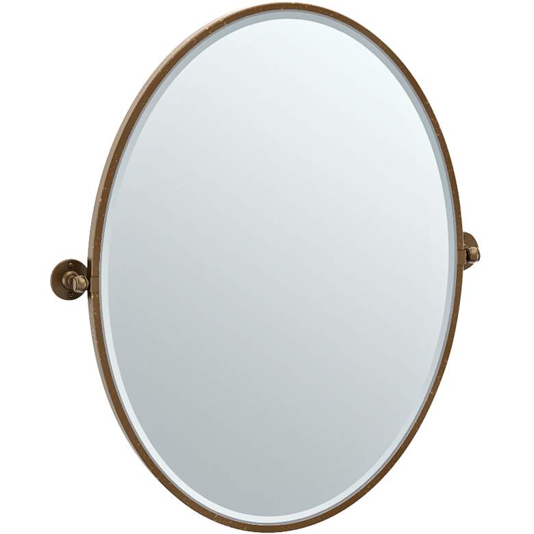 Image 1 Cafe Bronze 28 3/4 inch x 33 inch Framed Oval Vanity Mirror