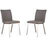 Cafe Gray Faux Leather Dining Chair Set of 2