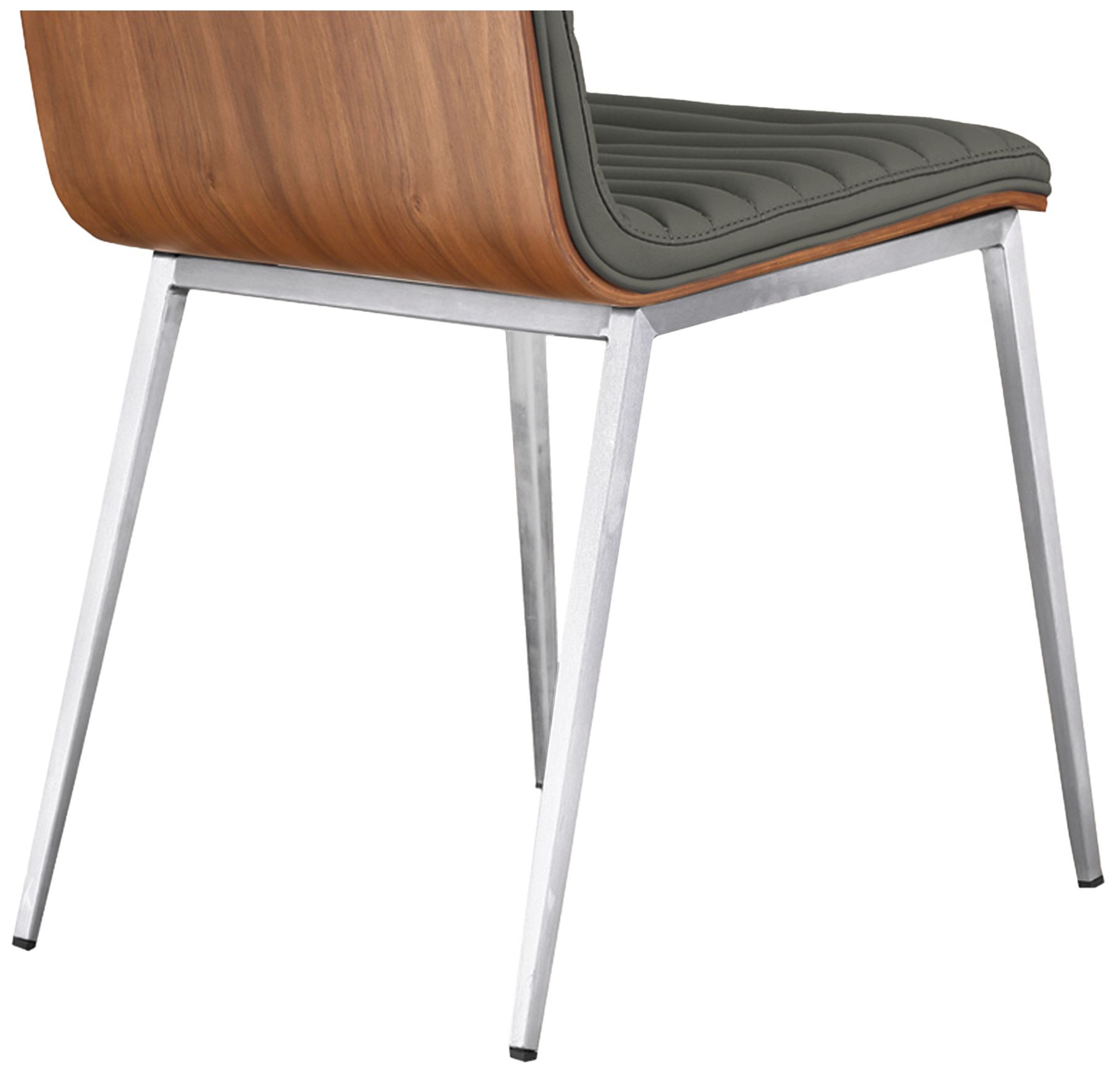 Image 4 Cafe Gray Faux Leather Dining Chair Set of 2 more views