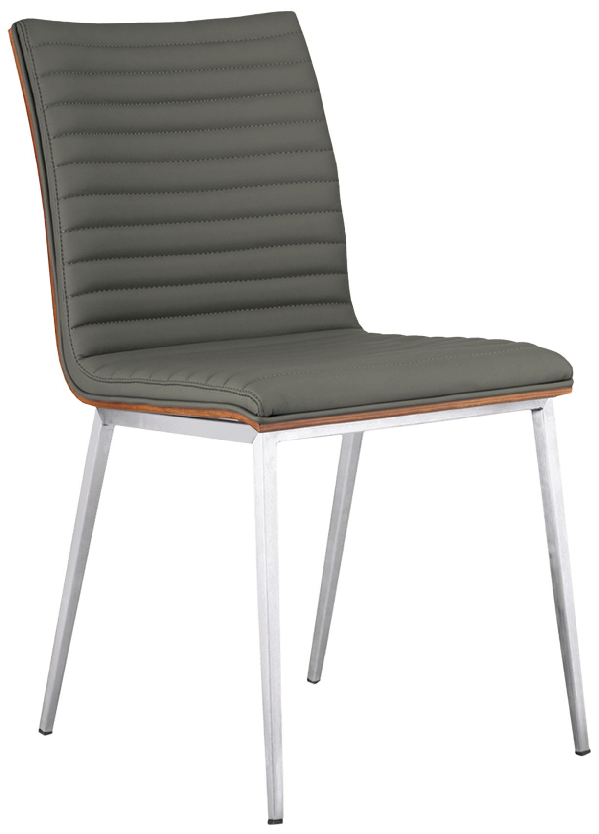 Image 7 Cafe Gray Faux Leather Dining Chair Set of 2 more views