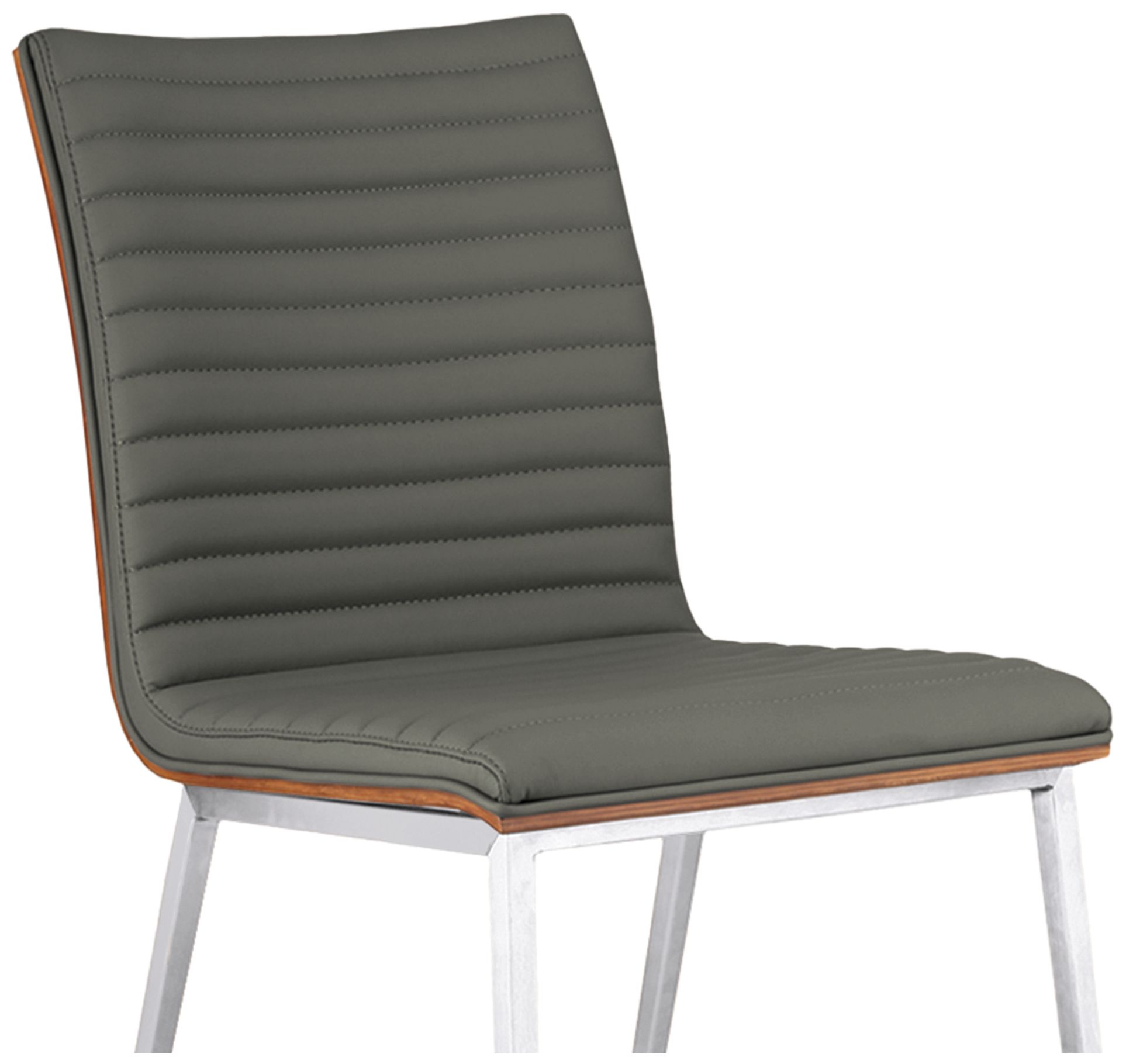 Cafe Gray Faux Leather Dining Chair Set of 2