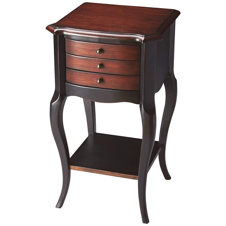 Image 1 Cafe Noir 3-Drawer Wood Accent Table