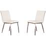 Cafe White Faux Leather Dining Chair Set of 2
