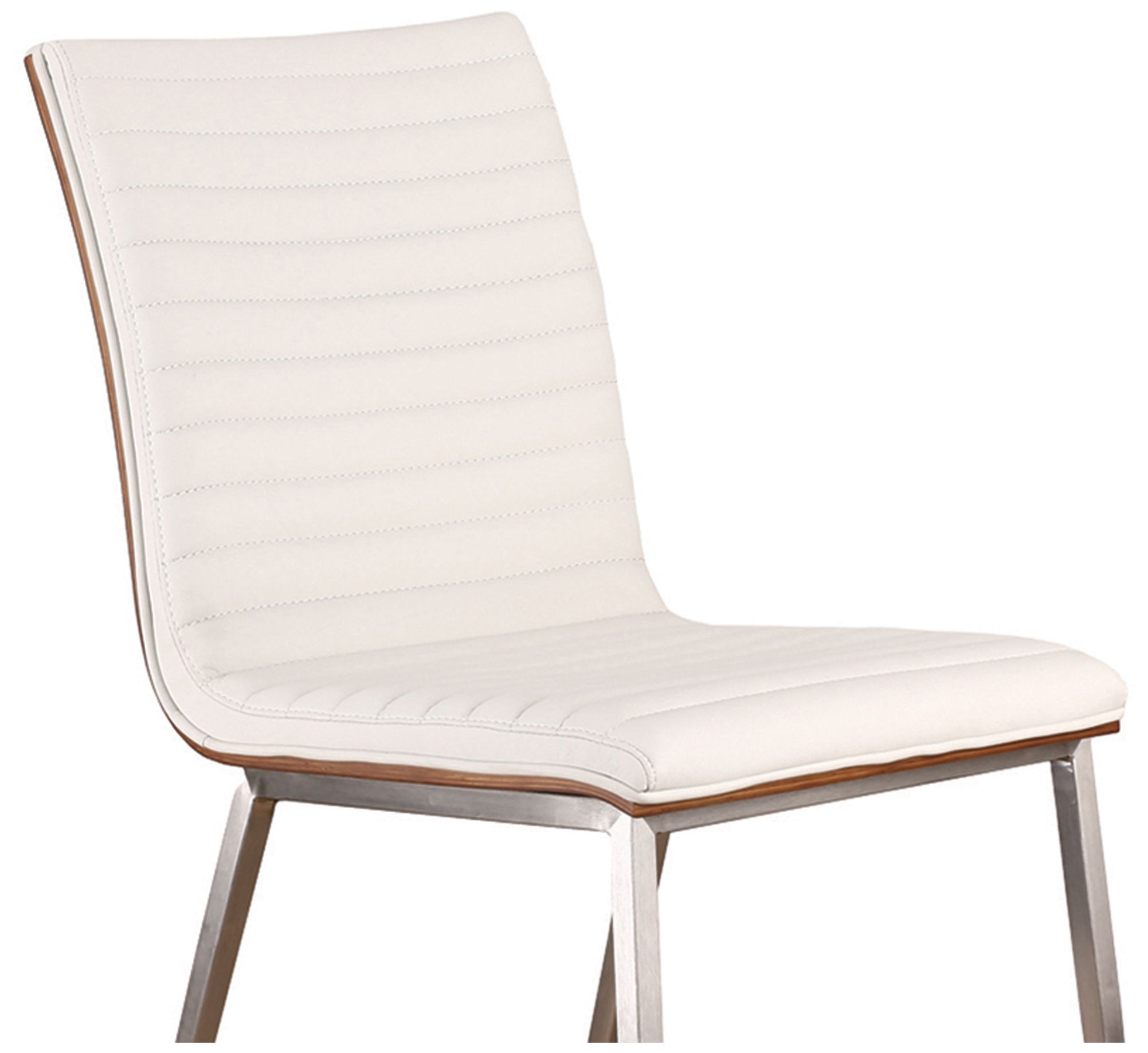 Image 5 Cafe White Faux Leather Dining Chair Set of 2 more views