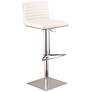 1_Cafe White Stainless Steel Adjustable Barstool