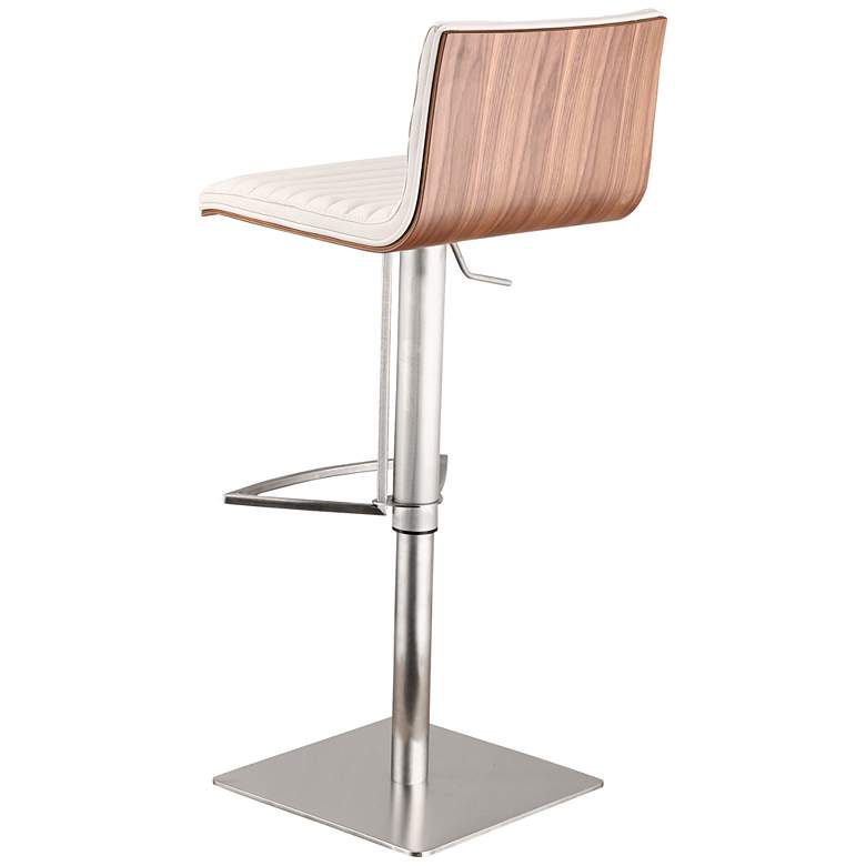 Cafe White Stainless Steel Adjustable Barstool more views