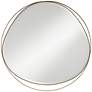 Caffrey Brushed Gold 31 1/2" Round Wall Mirror in scene