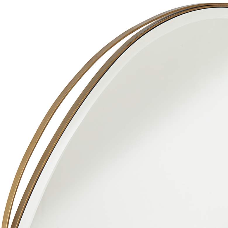 Image 4 Caffrey Brushed Gold 31 1/2" Round Wall Mirror more views