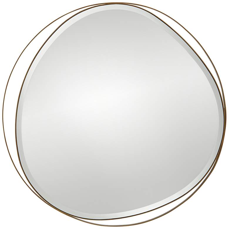 Image 6 Caffrey Brushed Gold 31 1/2" Round Wall Mirror more views