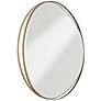 Caffrey Brushed Gold 31 1/2" Round Wall Mirror