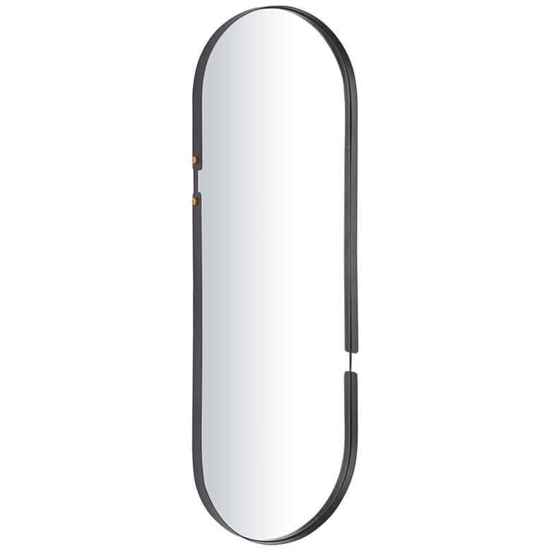 Image 2 Caffrey Matte Black Metal 15 inch x 43 inch Oval Wall Mirror
