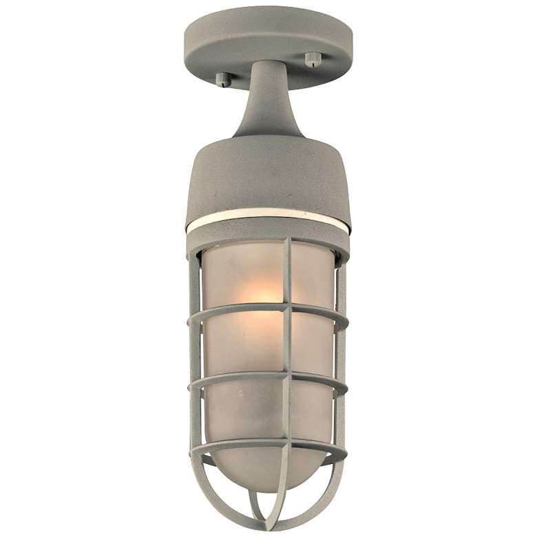 Image 1 Cage 13 inch High Silver Outdoor Ceiling Light