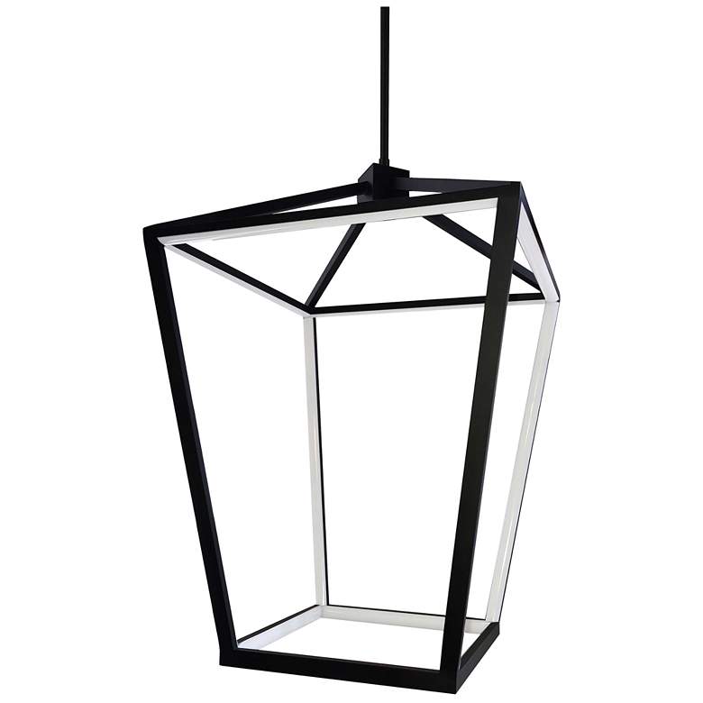 Image 1 Cage 17" Wide Painted Black and White LED Pendant Light