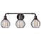 Cagney 25" Wide 3-Light Industrial Black Vanity Light