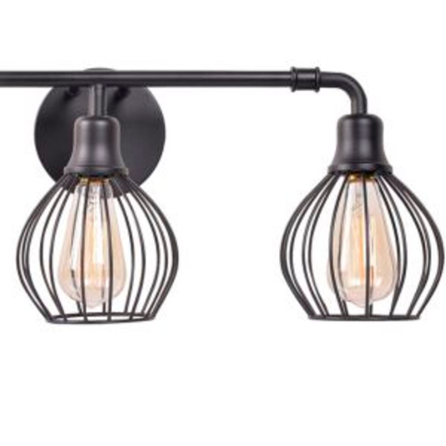 Image 2 Cagney 25" Wide 3-Light Industrial Black Vanity Light more views