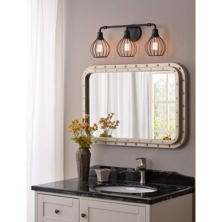Image 5 Cagney 25" Wide 3-Light Industrial Black Vanity Light more views