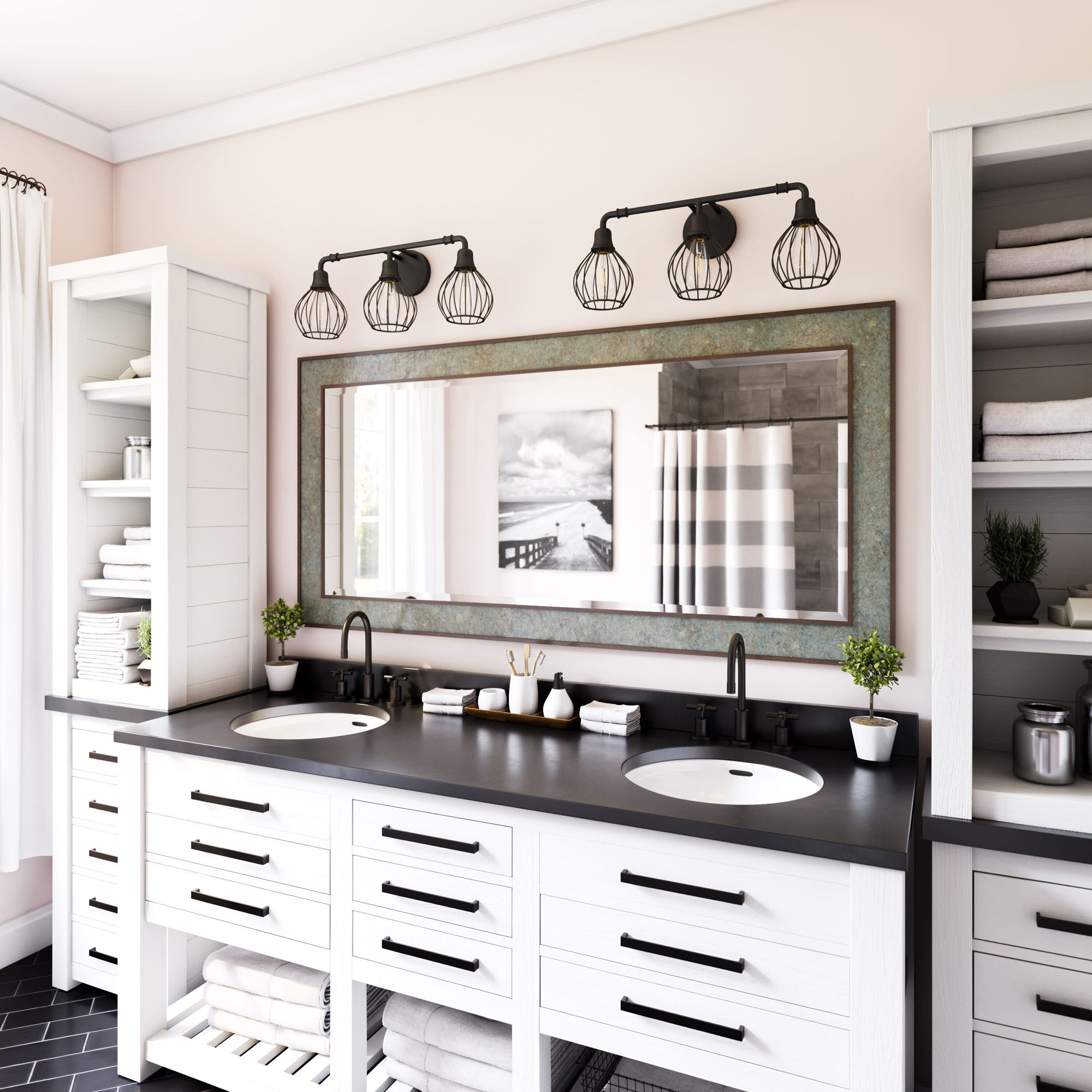 Image 6 Cagney 25" Wide 3-Light Industrial Black Vanity Light more views