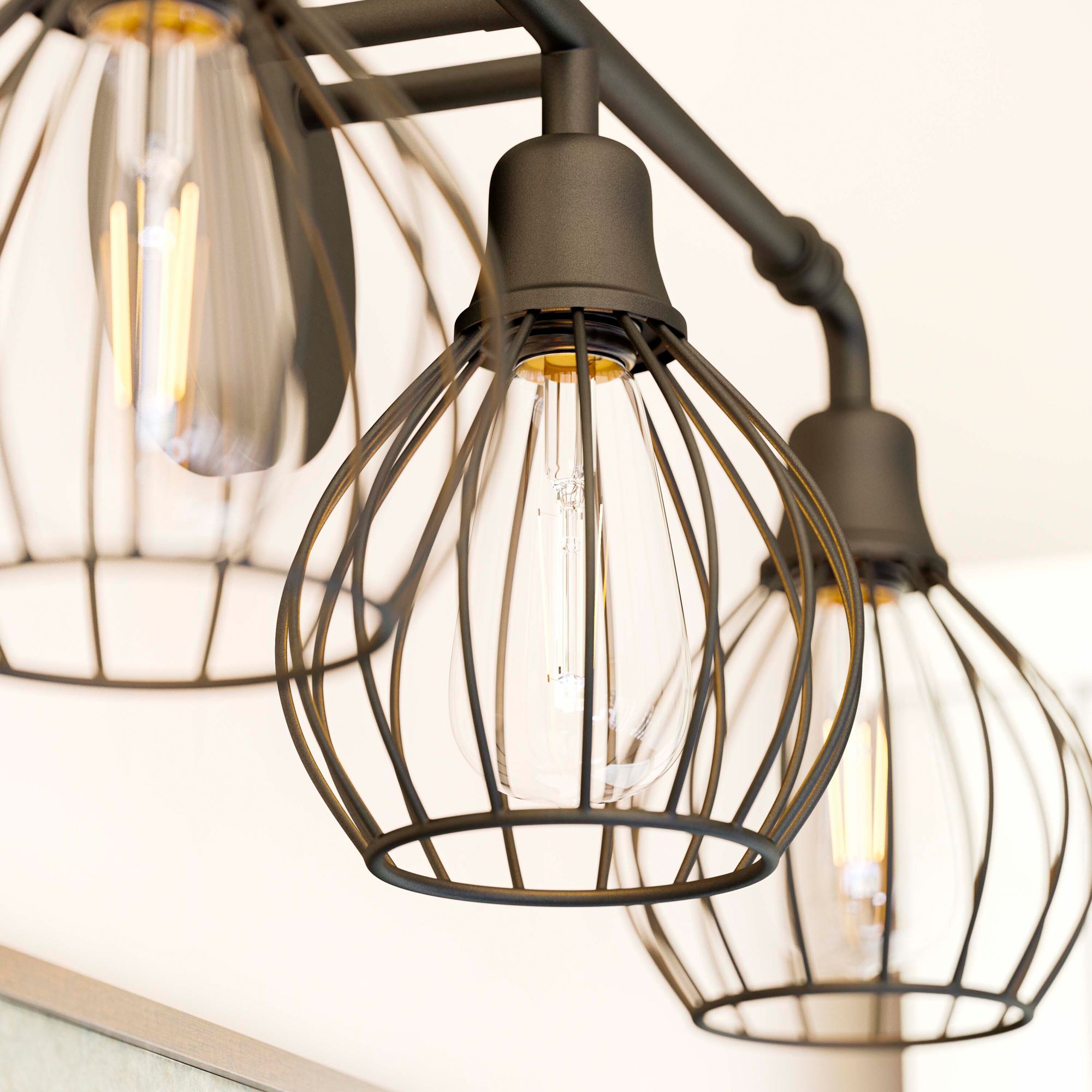 Cagney 25" Wide 3-Light Industrial Black Vanity Light