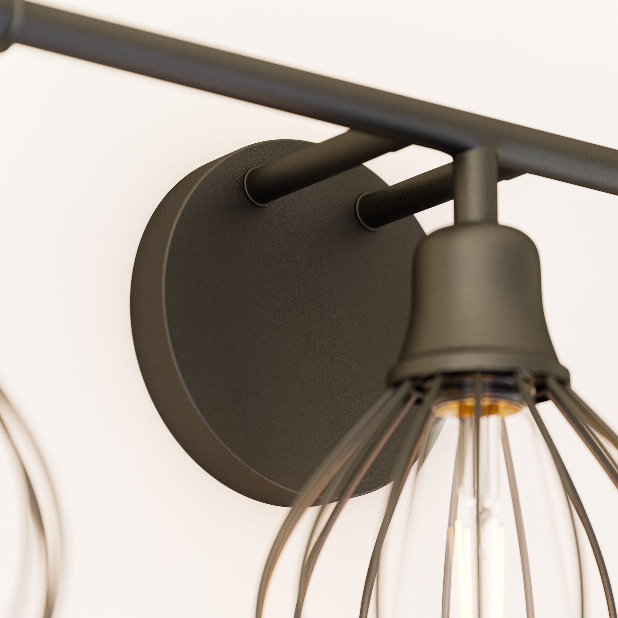 Cagney 25" Wide 3-Light Industrial Black Vanity Light