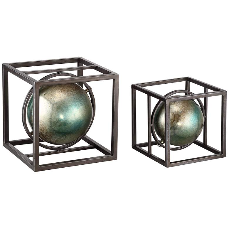Image 1 Cago Set of 2 Metal Cubes Table Decor