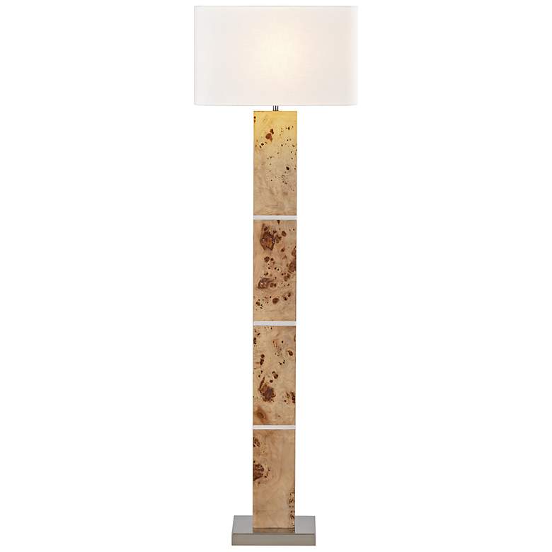 Image 1 Cahill Natural Burl Wood Blocks LED Floor Lamp