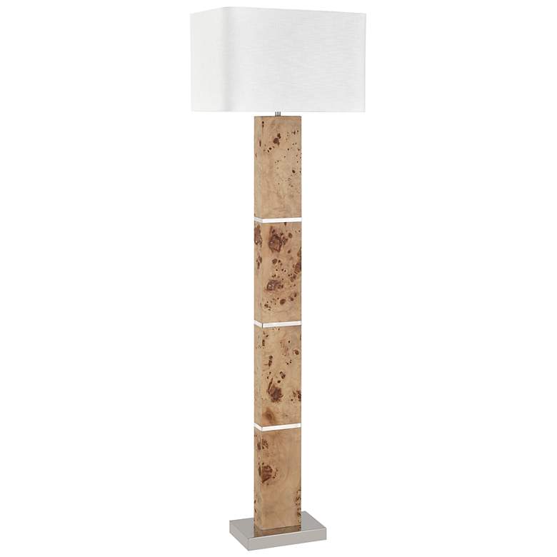 Image 3 Cahill Natural Burl Wood Blocks LED Floor Lamp more views