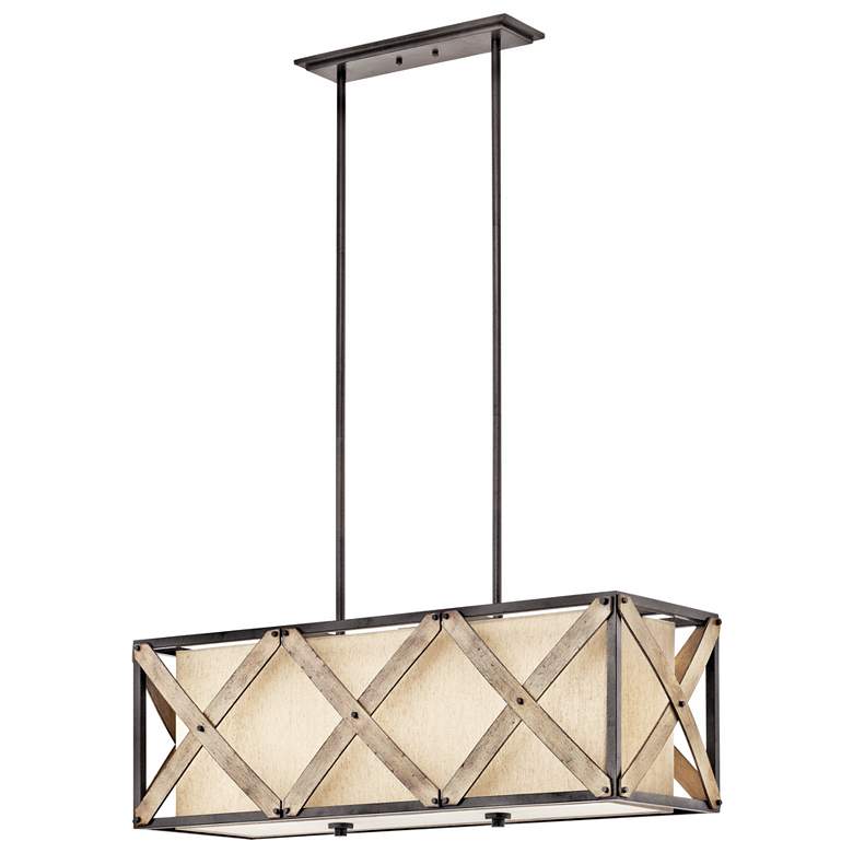 Image 2 Cahoon Anvil Iron Linear Chandelier 3Lt