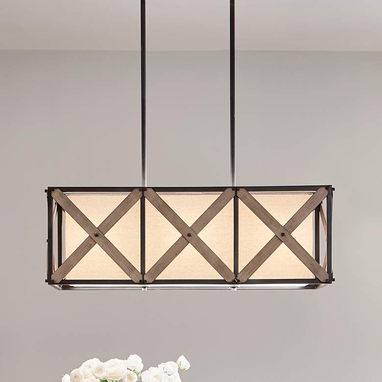 Image 1 Cahoon Anvil Iron Linear Chandelier 3Lt