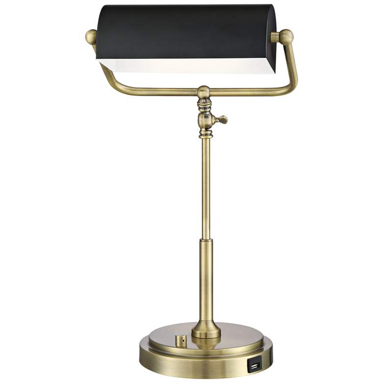Caileb Antique Brass Banker Piano USB LED Desk Lamp more views
